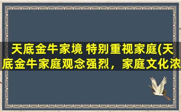 天底金牛家境 特别重视家庭(天底金牛家庭观念强烈，家庭文化浓厚)